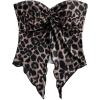 imageSHENHE Womens Y2k Sexy Twist Open Front Leopard Tube Strapless Split Bandeau Crop TopBrown