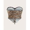 imageSHENHE Womens 3 Pack Y2k Sexy Twist Front Leopard Tube Strapless Split Hem Bandeau Top TubeBlack White Brown