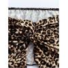 imageSHENHE Womens 3 Pack Y2k Sexy Twist Front Leopard Tube Strapless Split Hem Bandeau Top TubeBlack White Brown