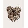 imageSHENHE Womens 3 Pack Y2k Sexy Twist Front Leopard Tube Strapless Split Hem Bandeau Top TubeBlack White Brown