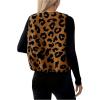 imageSHENHE Womens Leopard Print Sleeveless Button Down Jacket Lightweight Coat Outerwear VestsBrown