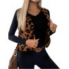 imageSHENHE Womens Leopard Print Sleeveless Button Down Jacket Lightweight Coat Outerwear VestsBrown