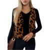 imageSHENHE Womens Leopard Print Sleeveless Button Down Jacket Lightweight Coat Outerwear VestsBrown