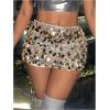 imageSHENHE Womens Sequin Skirt Glitter Low Rise Bodycon Sexy Mini Skirt Rave Sparkly SkirtGold