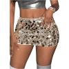 imageSHENHE Womens Sequin Skirt Glitter Low Rise Bodycon Sexy Mini Skirt Rave Sparkly SkirtGold