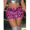 imageSHENHE Womens Sequin Skirt Glitter Low Rise Bodycon Sexy Mini Skirt Rave Sparkly SkirtHot Pink