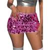 imageSHENHE Womens Sequin Skirt Glitter Low Rise Bodycon Sexy Mini Skirt Rave Sparkly SkirtHot Pink