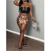 imageSHENHE Womens Sequin Skirt Glitter Low Rise Bodycon Sexy Mini Skirt Rave Sparkly SkirtMocha Brown