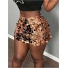 imageSHENHE Womens Sequin Skirt Glitter Low Rise Bodycon Sexy Mini Skirt Rave Sparkly SkirtMocha Brown