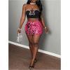 imageSHENHE Womens Sequin Skirt Glitter Low Rise Bodycon Sexy Mini Skirt Rave Sparkly SkirtRose Red