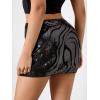 imageSHENHE Womens Sparkly Sequin Low Rise Rhinestone Bodycon Sexy Mini Skirt Party SkirtBlack and White