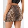 imageSHENHE Womens Sparkly Sequin Low Rise Rhinestone Bodycon Sexy Mini Skirt Party SkirtLeopard Brown
