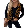 imageSHENHE Womens Leopard Print Sleeveless Button Down Jacket Lightweight Coat Outerwear VestsBrown