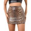 imageSHENHE Womens Sparkly Sequin Low Rise Rhinestone Bodycon Sexy Mini Skirt Party SkirtLeopard Brown