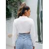 imageSHENHE Womens Button Down Blouse Long Sleeve Cropped Shirts Casual Blouse TopsWhite