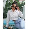 imageSHENHE Womens Button Down Blouse Long Sleeve Cropped Shirts Casual Blouse TopsWhite