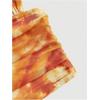 imageSHENHE Womens Floral Tie Dye Wide Strap Square Neck Ruched Casual Fitted Crop Tank TopOrange