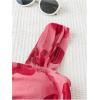 imageSHENHE Womens Floral Tie Dye Wide Strap Square Neck Ruched Casual Fitted Crop Tank TopRose Red