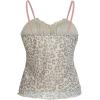 imageSHENHE Womens Y2K Leopard Print Tops Cheetah Animal Coquette Bow Sleeveless Mesh Cropped Cami Tank TopBeige