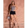 imageSHENHE Womens Y2K Leopard Print Tops Cheetah Animal Coquette Bow Sleeveless Mesh Cropped Cami Tank TopBrown