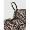 imageSHENHE Womens Y2K Leopard Print Tops Cheetah Animal Coquette Bow Sleeveless Mesh Cropped Cami Tank TopCoffee Brown