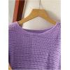 imageSHENHE Girls Crochet Sweater Crewneck Color Block Colorful Cute Knit Pullover SweaterPurple