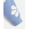 imageSHENHE Girls Floral Print V Neck Long Sleeve Knitted Cropped Sweater Jumper TopsBlue