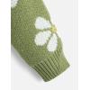imageSHENHE Girls Floral Print V Neck Long Sleeve Knitted Cropped Sweater Jumper TopsGreen