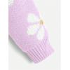 imageSHENHE Girls Floral Print V Neck Long Sleeve Knitted Cropped Sweater Jumper TopsLight Purple