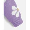 imageSHENHE Girls Floral Print V Neck Long Sleeve Knitted Cropped Sweater Jumper TopsPurple