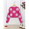 imageSHENHE Girls Floral Print V Neck Long Sleeve Knitted Cropped Sweater Jumper TopsRusty Rose