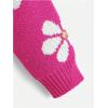 imageSHENHE Girls Floral Print V Neck Long Sleeve Knitted Cropped Sweater Jumper TopsRusty Rose