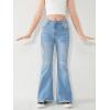 imageSHENHE Girls High Waisted Flare Leg Jeans Split Raw Hem Denim Pants with PocketsLight Wash