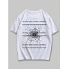 imageSHENHE Mens Casual Letter Print Short Sleeve Round Neck Regular Fit T Shirt TopsSpiderweb White