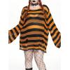 imageSHENHE Womens Plus Size Ripped See Through Bell Sleeve Sexy Grunge Distressed Sweater PulloverOrange