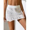 imageSHENHE Womens Swimwear Cover Up Crochet Hollow Out Shell Lace Beach SkirtsWhite