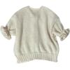 imageSHENHE Womens Tie Front Half Sleeve Ruffle Sweater Crew Neck Drop Shoulder Pullover Knitwear