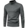 imageSHENHE Mens Sweatshirt Letter Print Mock Neck Long Sleeve Casual Pullover Sweatshirts TopDark Grey