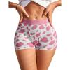 imageSHENHE Womens Cow Print Boyshorts Panties Low Rise Cute Boxer UnderwearPink