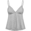 imageSHENHE Womens Lace Babydoll Tank Top Sexy V Neck Sleeveless Flared Hem Flowy Peplum TopsLight Grey